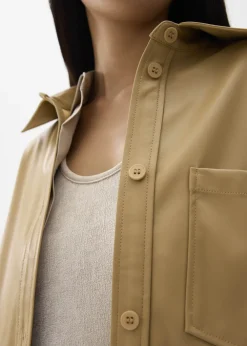 Love, Bonito Blouses & Shirts|Weekend*Oversized Vegan Leather Collared Shirt