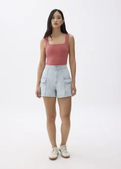 Love, Bonito Casual Tops|Casual*Padded Jersey Square Neck Top