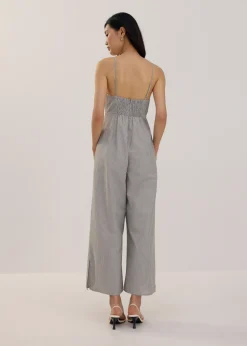 Love, Bonito Weekend|Vacation*Padded Plunge Linen Jumpsuit