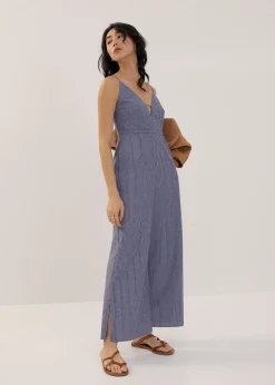Love, Bonito Weekend|Vacation*Padded Plunge Linen Jumpsuit