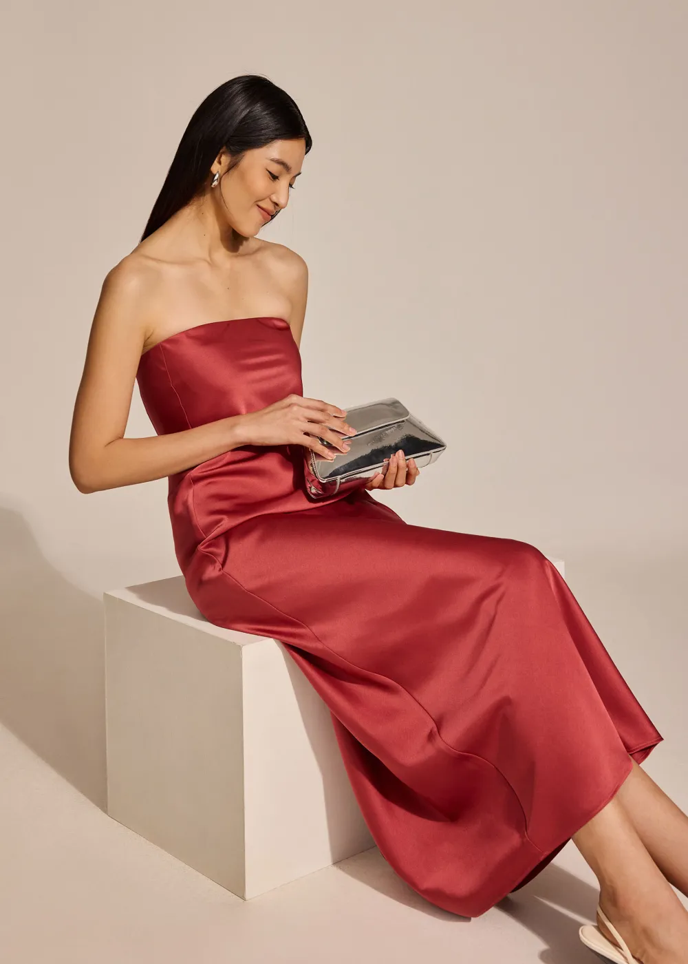 Love, Bonito Party Dresses|Party & Occasions*Padded Satin Tube Maxi Dress