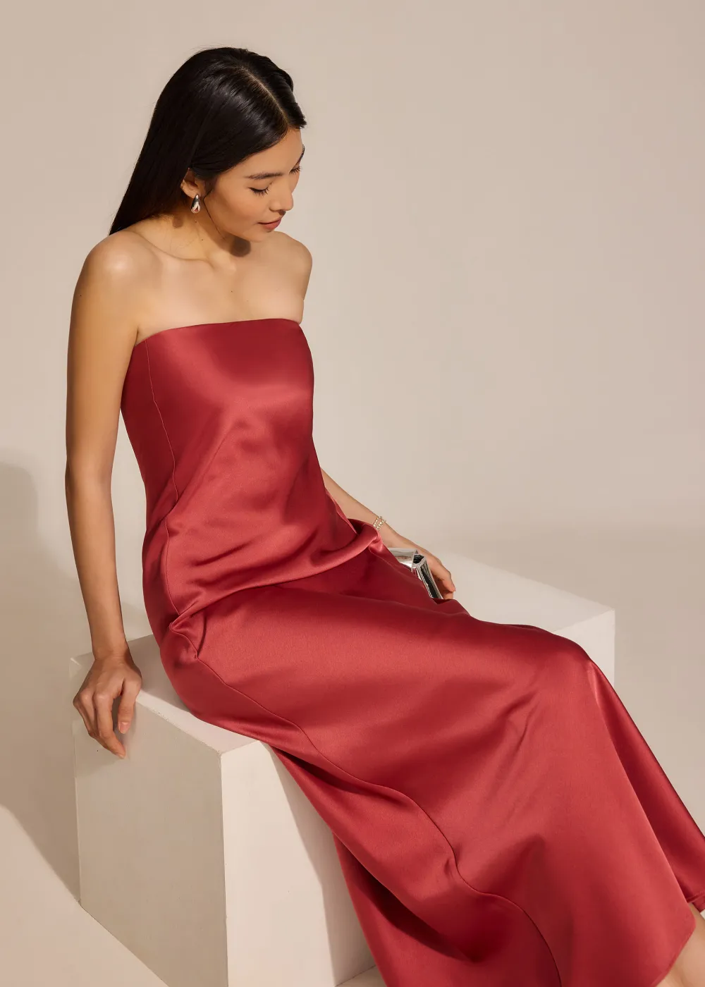 Love, Bonito Party Dresses|Party & Occasions*Padded Satin Tube Maxi Dress
