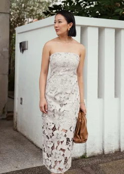 Love, Bonito Party Dresses|Party & Occasions*Padded Vegan Leather Lace Tube Midaxi Dress