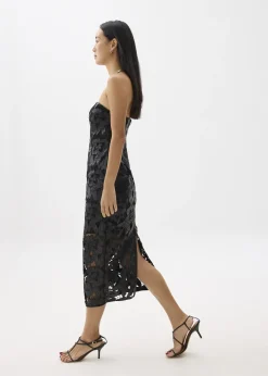 Love, Bonito Party Dresses|Party & Occasions*Padded Vegan Leather Lace Tube Midaxi Dress