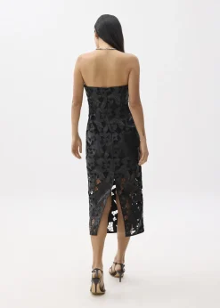 Love, Bonito Party Dresses|Party & Occasions*Padded Vegan Leather Lace Tube Midaxi Dress