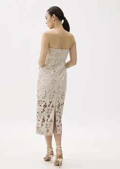 Love, Bonito Party Dresses|Party & Occasions*Padded Vegan Leather Lace Tube Midaxi Dress