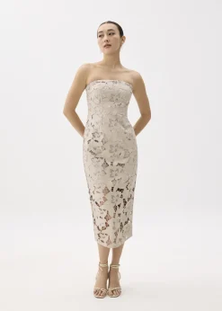 Love, Bonito Party Dresses|Party & Occasions*Padded Vegan Leather Lace Tube Midaxi Dress