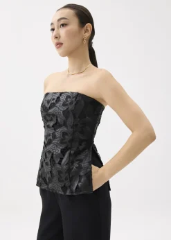Love, Bonito Party Tops|Party & Occasions*Padded Vegan Leather Lace Tube Top
