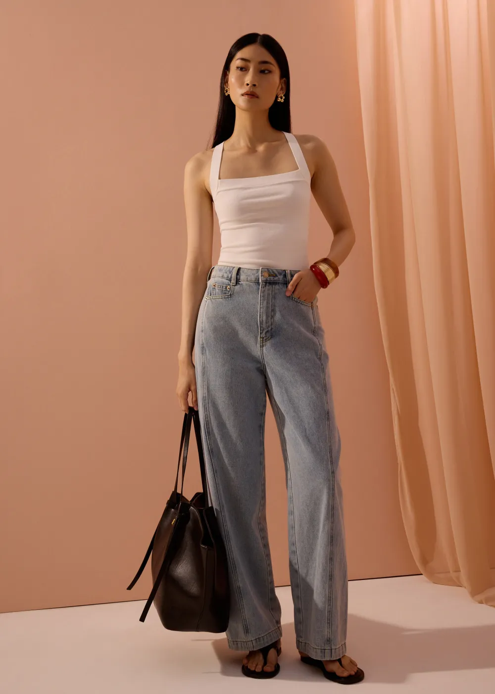 Love, Bonito Vacation*Parker Panelled Straight Leg Jeans