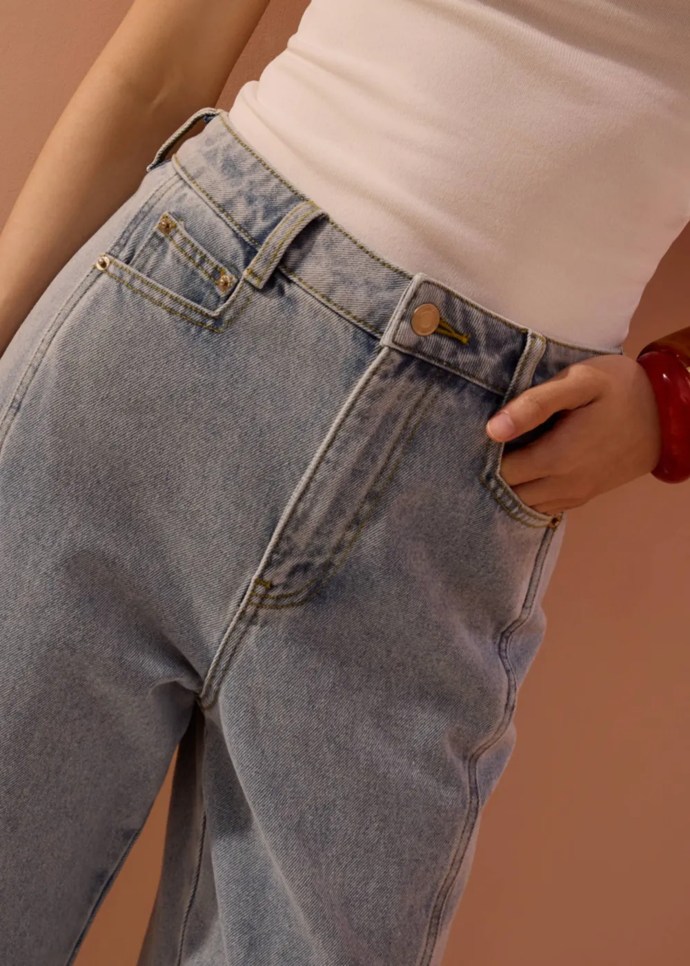 Love, Bonito Vacation*Parker Panelled Straight Leg Jeans