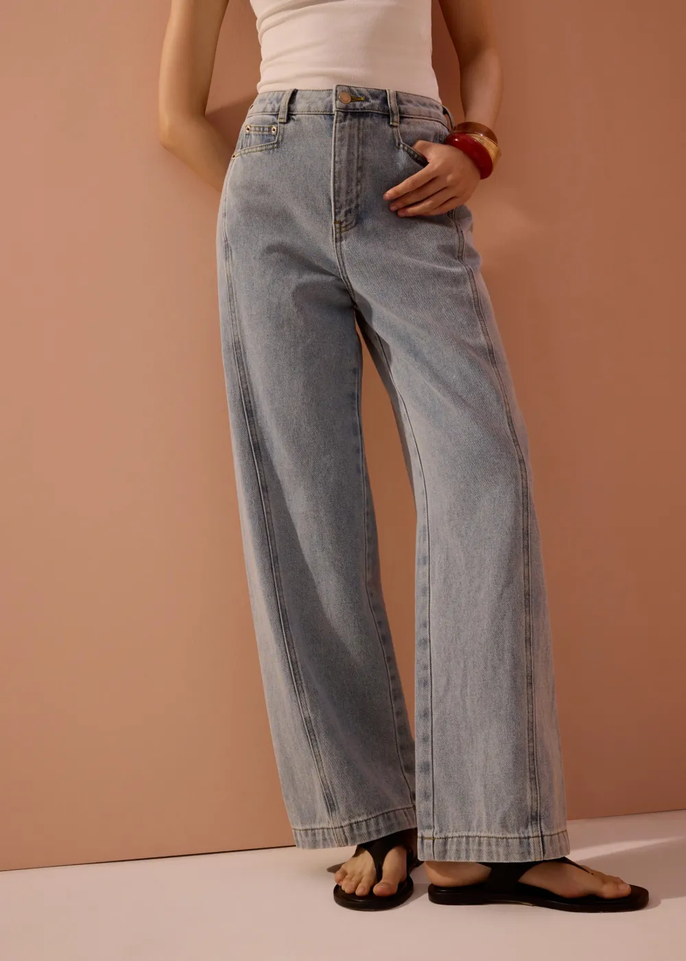 Love, Bonito Vacation*Parker Panelled Straight Leg Jeans