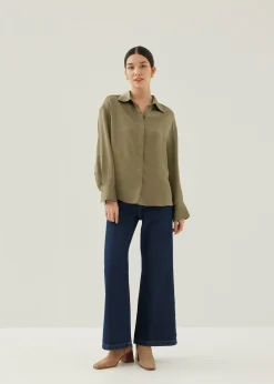 Love, Bonito Work Tops|Blouses & Shirts*Pennie Satin Cuffed Sleeve Shirt