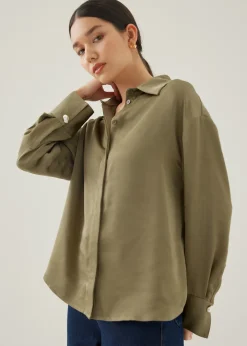 Love, Bonito Work Tops|Blouses & Shirts*Pennie Satin Cuffed Sleeve Shirt