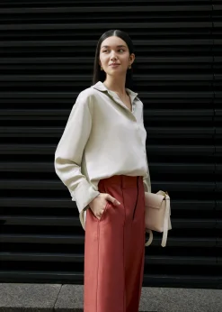 Love, Bonito Work Tops|Blouses & Shirts*Pennie Satin Cuffed Sleeve Shirt