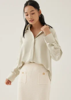 Love, Bonito Work Tops|Blouses & Shirts*Pennie Satin Cuffed Sleeve Shirt