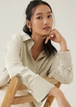 Love, Bonito Work Tops|Blouses & Shirts*Pennie Satin Cuffed Sleeve Shirt