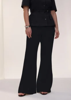 Love, Bonito Petite-Friendly|Work*PETITE Leggy™ Pvara Textured Flare Pants