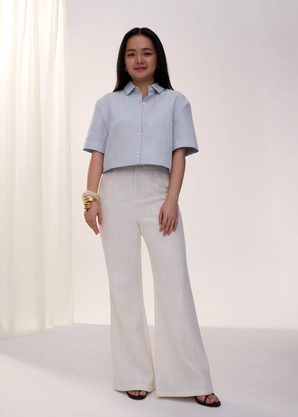 Love, Bonito Petite-Friendly|Work*PETITE Leggy™ Pvara Textured Flare Pants