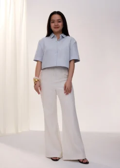 Love, Bonito Petite-Friendly|Work*PETITE Leggy™ Pvara Textured Flare Pants