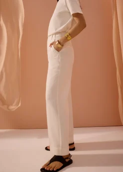 Love, Bonito Petite-Friendly|Work*PETITE Leggy™ Seva Textured Super High Waist Straight Leg Pants