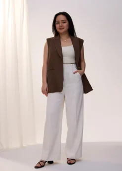 Love, Bonito Petite-Friendly|Work*PETITE Leggy™ Seva Textured Super High Waist Straight Leg Pants