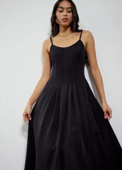 Love, Bonito Party Dresses|Party & Occasions*Pleated Scoop Neck Fit & Flare Midi Dress