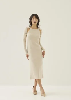 Love, Bonito Work Dresses*Reine Ribbed Knit Bodycon Midi Dress
