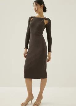 Love, Bonito Work Dresses*Reine Ribbed Knit Bodycon Midi Dress