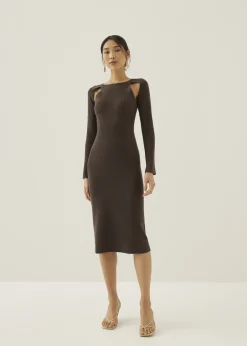 Love, Bonito Work Dresses*Reine Ribbed Knit Bodycon Midi Dress