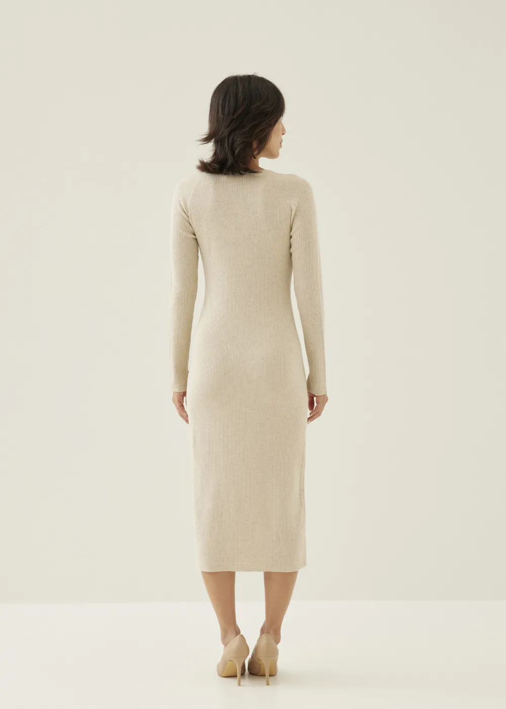 Love, Bonito Work Dresses*Reine Ribbed Knit Bodycon Midi Dress