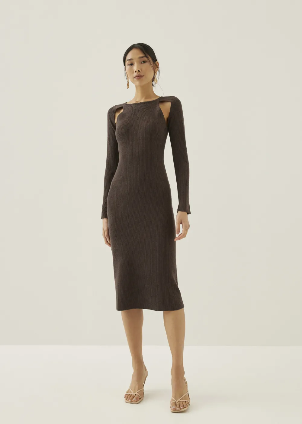Love, Bonito Work Dresses*Reine Ribbed Knit Bodycon Midi Dress