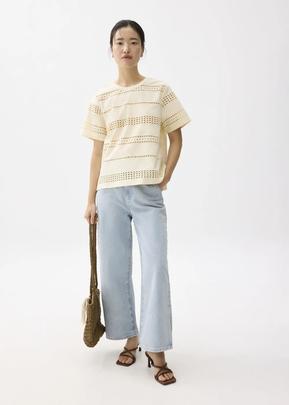 Love, Bonito Weekend|Vacation*Relaxed Broderie Round Neck Tee