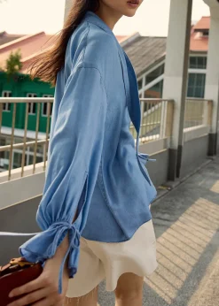 Love, Bonito Weekend|Vacation*Relaxed Chambray Drop Shoulder Blouse