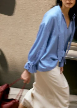 Love, Bonito Weekend|Vacation*Relaxed Chambray Drop Shoulder Blouse
