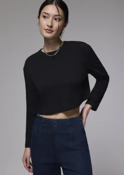 Love, Bonito Casual Tops|Petite-Friendly*Relaxed Jersey Crop Long Sleeve Top
