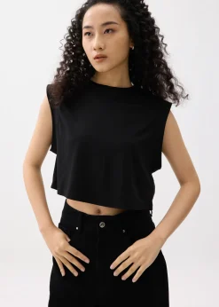Love, Bonito Casual Tops|Shell Tops*Relaxed Jersey Crop Muscle Tee