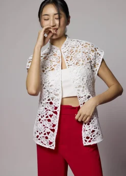Love, Bonito Party Tops|Party & Occasions*Relaxed Lace Mandarin Collar Top