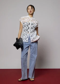Love, Bonito Party Tops|Party & Occasions*Relaxed Lace Mandarin Collar Top