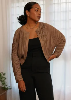 Love, Bonito Petite-Friendly|Weekend*Relaxed Plisse Crop Jacket