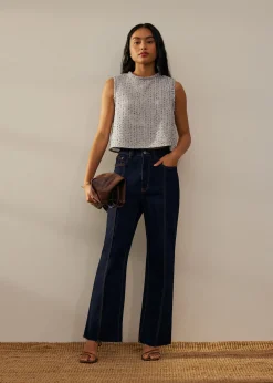 Love, Bonito Weekend & Vacation Tops|Petite-Friendly*Relaxed Tweed Boxy Shell Top