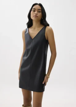 Love, Bonito Weekend Dresses|Petite-Friendly*Reversible Vegan Leather Shift Mini Dress