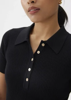 Love, Bonito Weekend & Vacation Tops|Work Tops*Ribbed Knit Collared Top