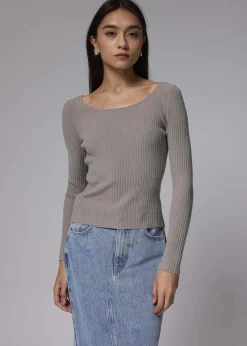 Love, Bonito Weekend & Vacation Tops|Work Tops*Ribbed Knit Fitted Long Sleeve Top
