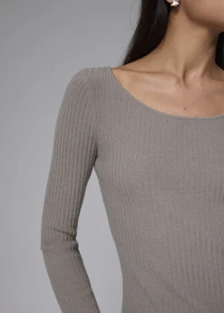 Love, Bonito Weekend & Vacation Tops|Work Tops*Ribbed Knit Fitted Long Sleeve Top