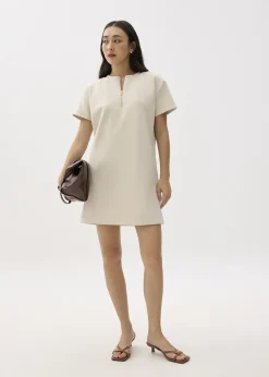 Love, Bonito Weekend Dresses|Work Dresses*Round Neck Front Zip Mini Dress