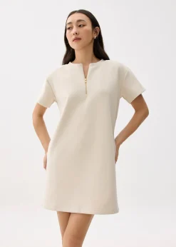 Love, Bonito Weekend Dresses|Work Dresses*Round Neck Front Zip Mini Dress