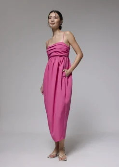 Love, Bonito Weekend|Dresses*Ruched Straight Neck Tulip Maxi Dress