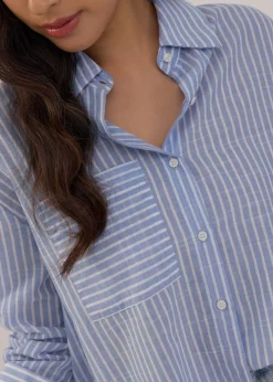 Love, Bonito Blouses & Shirts*RuchedReady® Oversized Striped Tunic Shirt