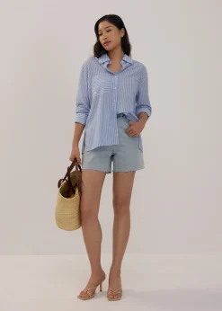 Love, Bonito Blouses & Shirts*RuchedReady® Oversized Striped Tunic Shirt