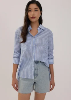 Love, Bonito Blouses & Shirts*RuchedReady® Oversized Striped Tunic Shirt